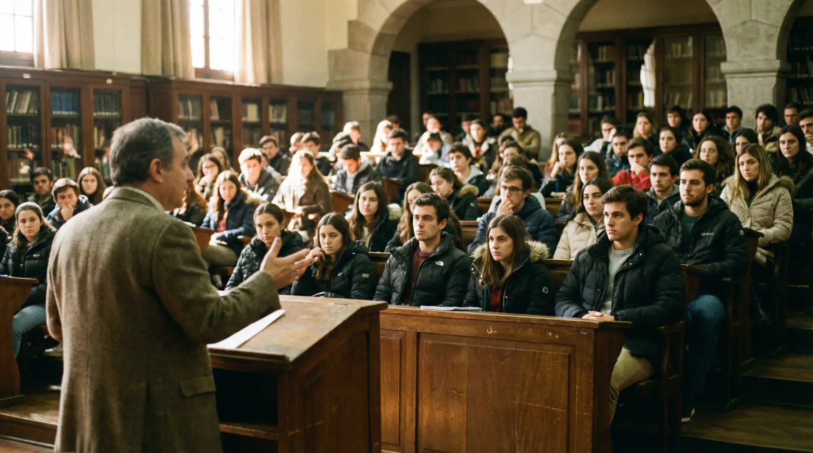 Charla de prevención sobre juego responsable en un aula universitaria